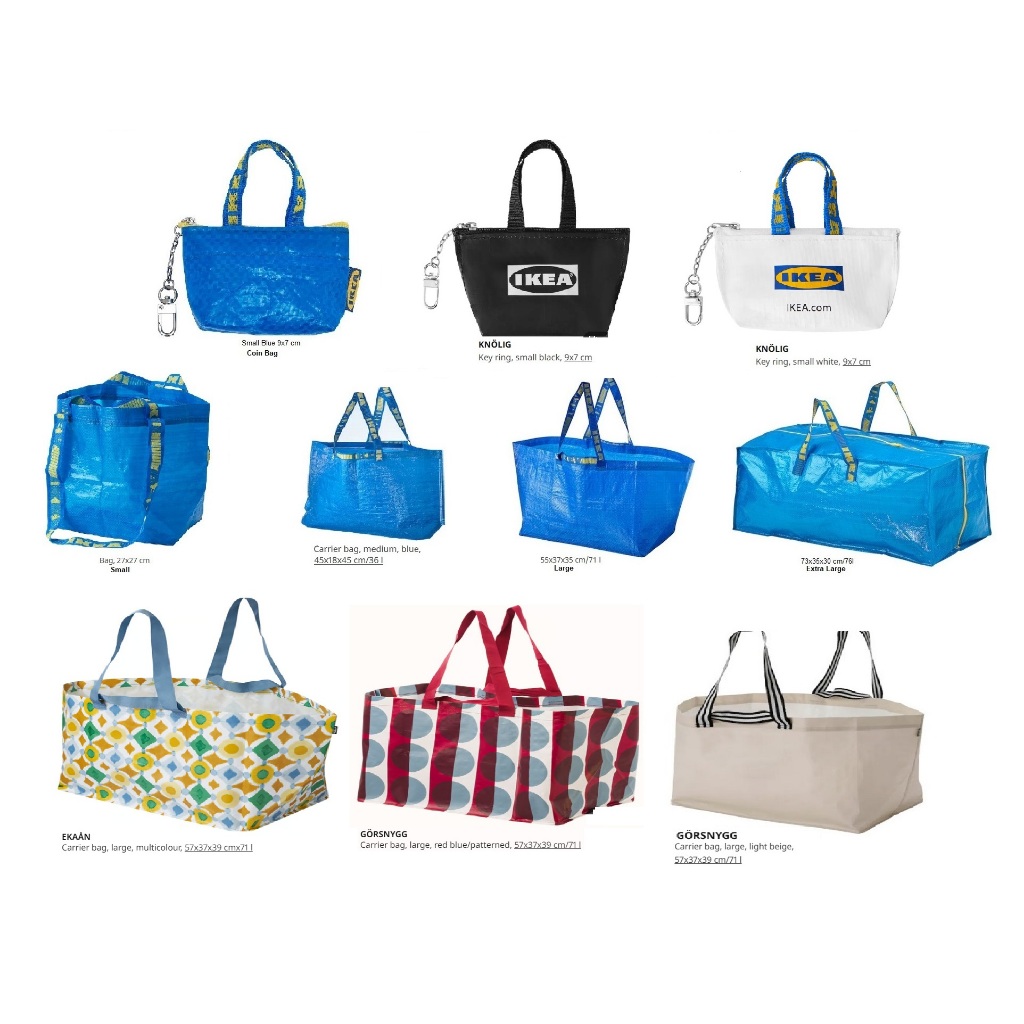 Recycle Carrier Bag | IKEA Shopping Beg | Laundry | Reusable | Small Medium Large Extra Large | Kecil Sederhana Besar XL