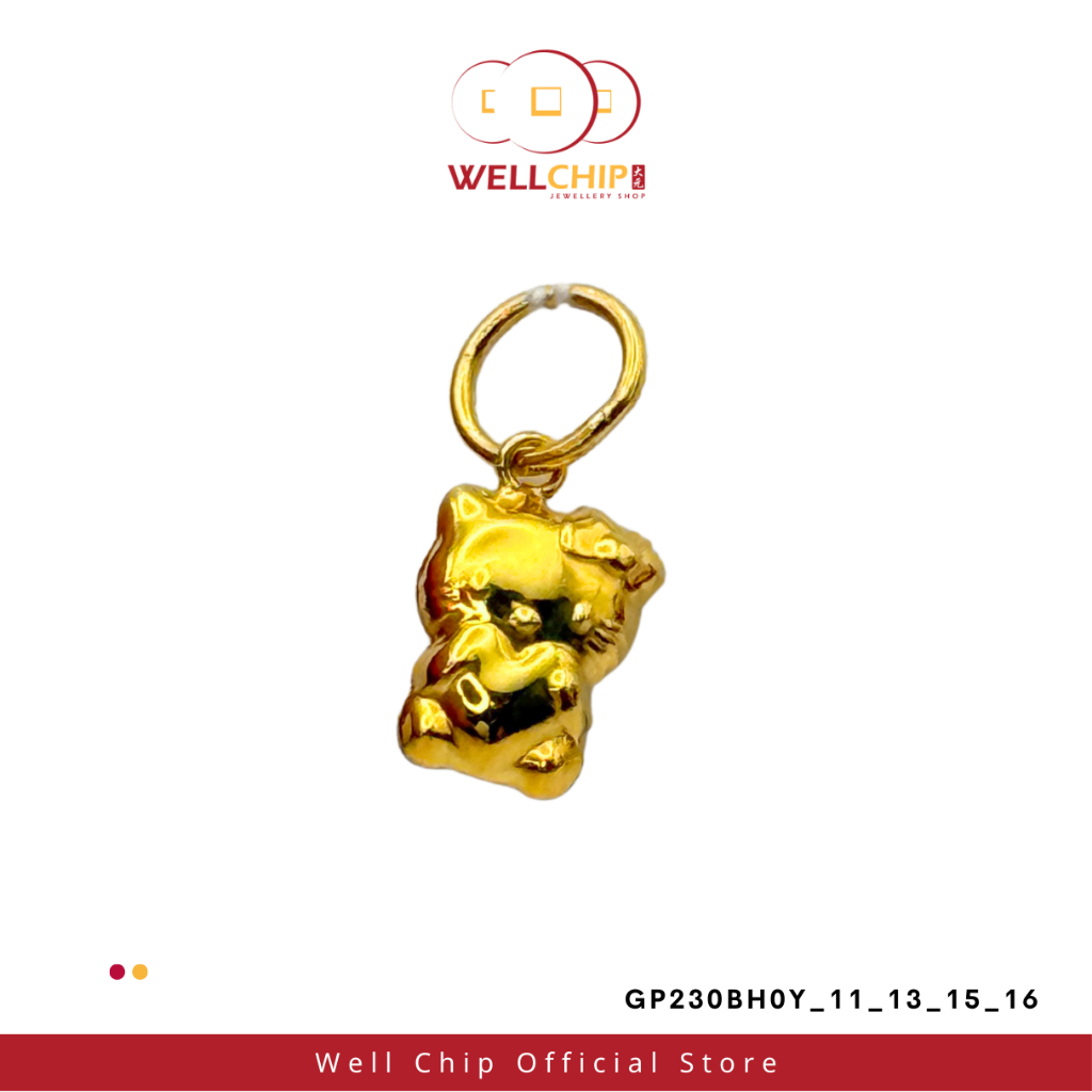 Loket Hello Kitty Emas 916 | Hello Kitty 916 Gold Pendant | Emas 916 | Kedai Emas WELL CHIP