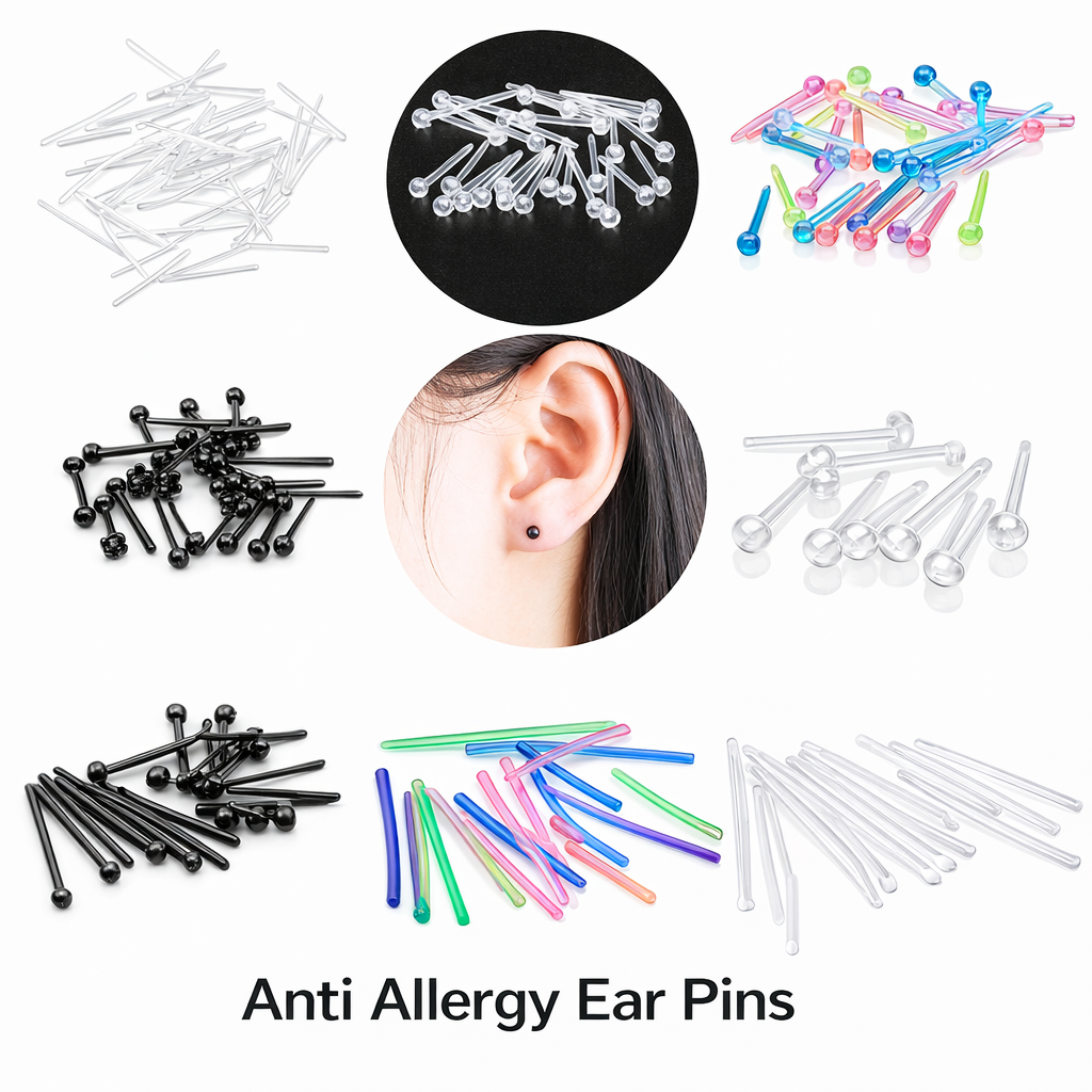 Ear Pin Anti Allergy Ear Pins Plastic Ear Ring Pin Telinga / Pin Telinga Plastik / SUBANG / 耳针 / 塑料耳针