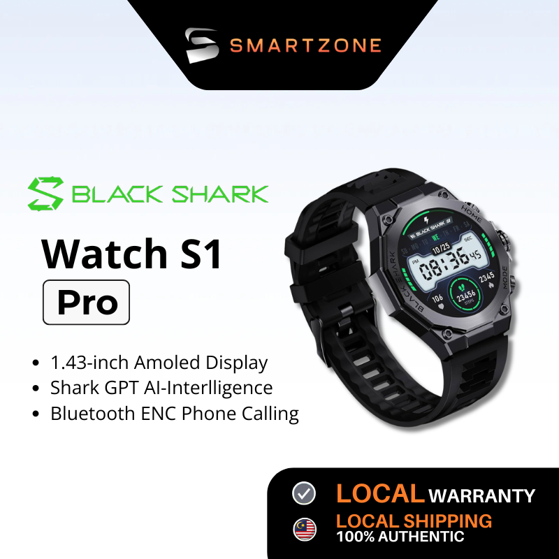 (New Arrival) Black Shark Smartwatch S1 Pro 1.43" AMOLED Display, AI-ChatGPT, ENC Bluetooth Phone Calling Smart Watch