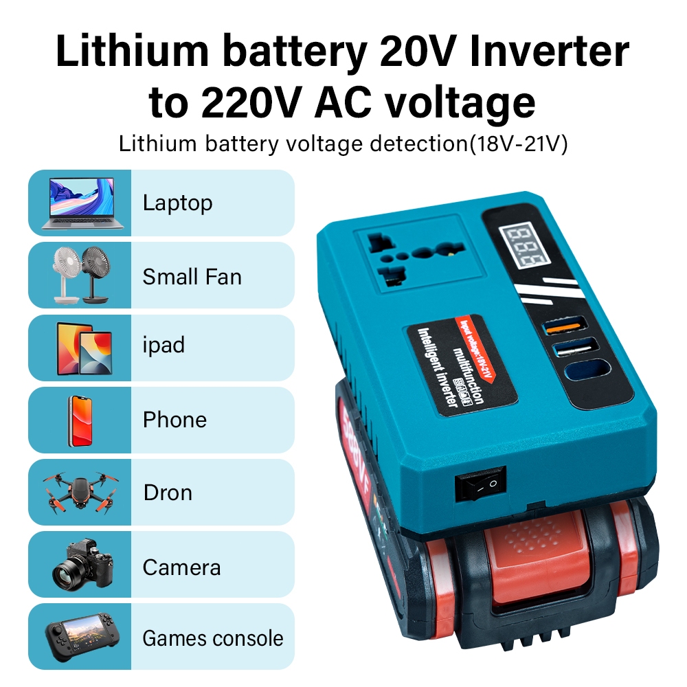 NEW 100%✅Makita Portable Power Inverter 20v to 220v MT Battery Converter 20V Lithium Battery Inverter