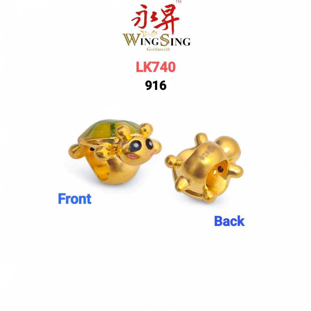 Wing Sing 916 5G 金钱龟龟蜜手串 Loket 5G Kura Kura 916 916 Fortune Turtle 5G Pendant