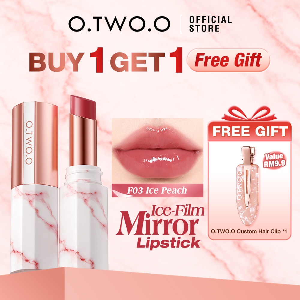 O.TWO.O Ice-Film Mirror Lipstick Moisturizing Non-greasy High Gloss Plump Lips Concealed Lip Lines