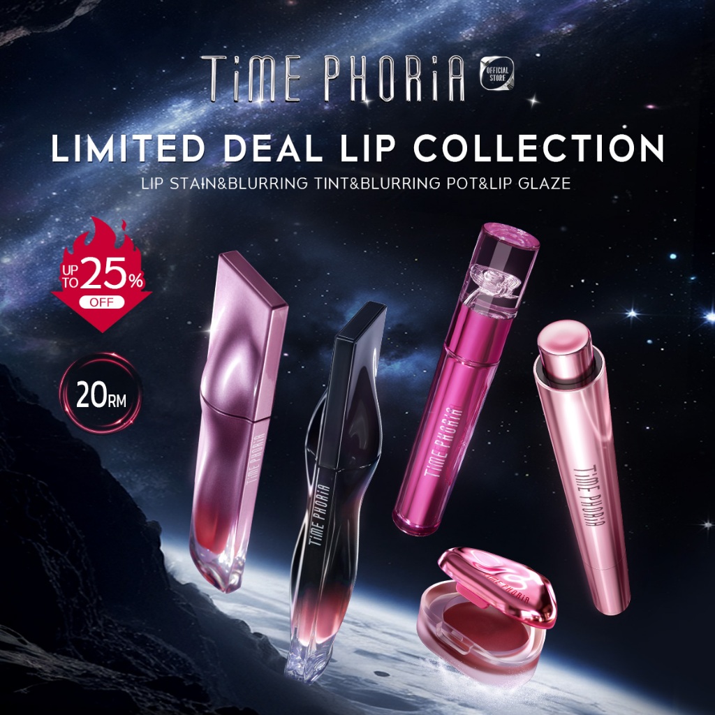 TIMEPHORIA-Limited Deal Lip Collection Lip Stain&Lip Glaze&Blurring Tint&Blurring Pot&Lip Velvet