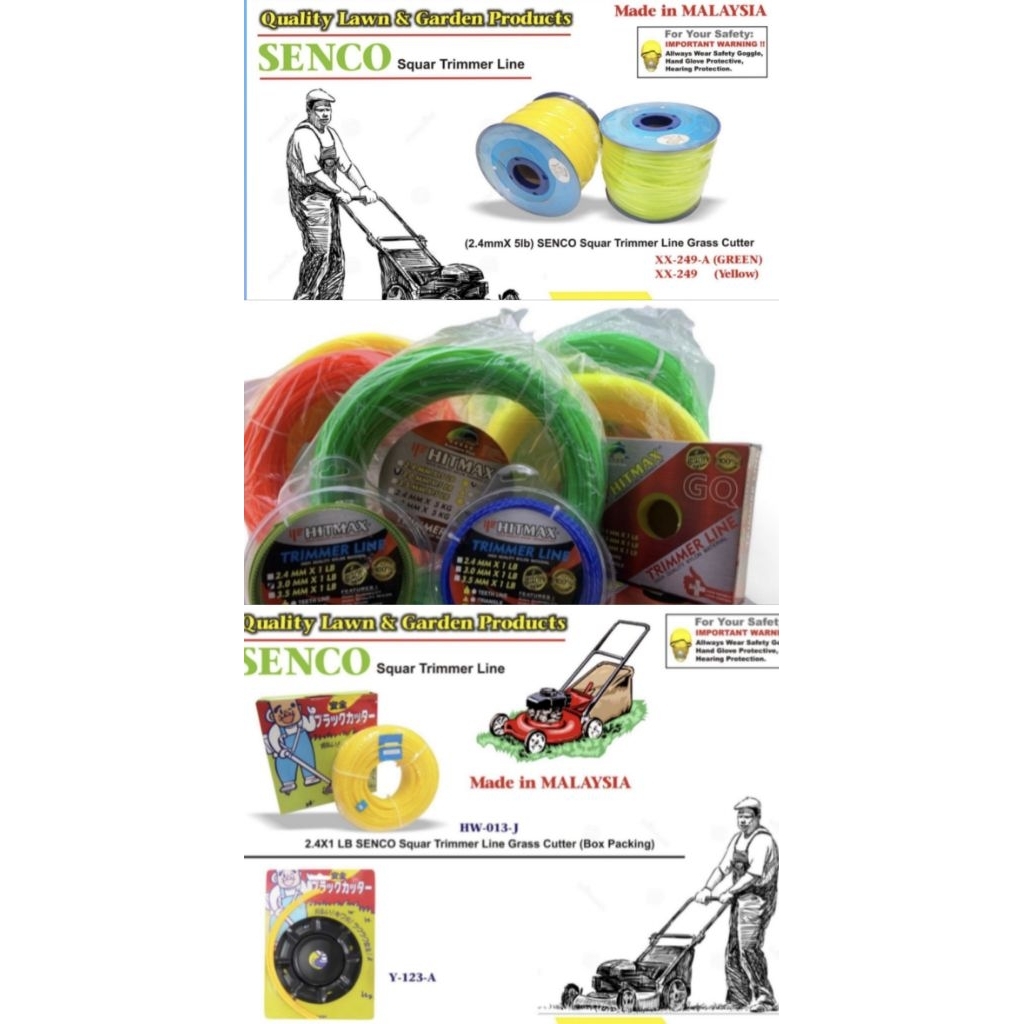 LS GEMILANG HITMAX TRIMMER LINE GRASS CUTTER Head Plate with Nylon Line Cables Piring & Tali potong Rumput