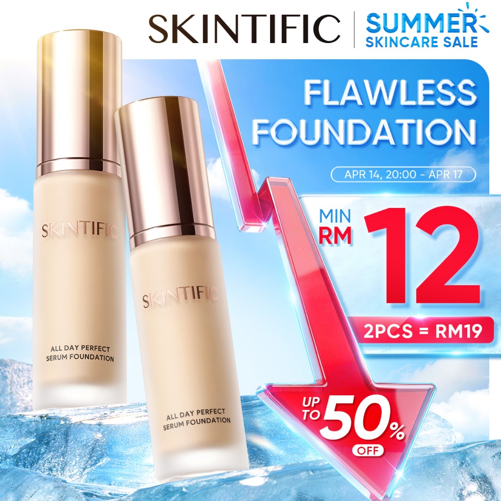 SKINTIFIC All Day Perfect Serum Cushion Foundation Flawless Long-lasting Lumina Full Coverage BB CC cream
