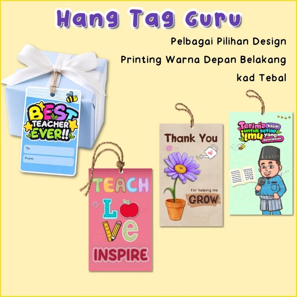 HANG TAG HARI GURU free Tali / Kad Tagging Gift Tag Hadiah Teachers Day