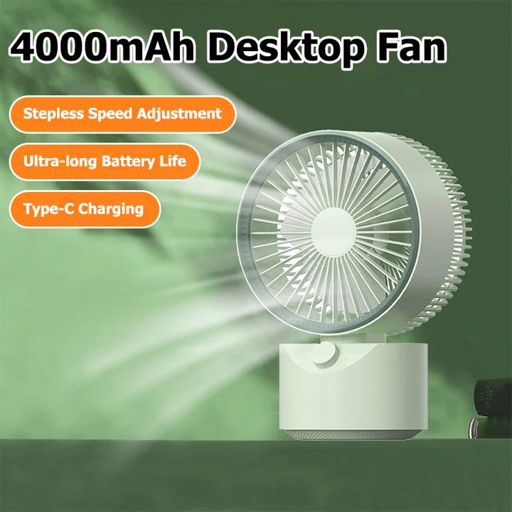 【Local Delivery】4000mAh Table Fan Kipas Meja Electric Fan Silent Portable Table Fan Wireless Fan For Bedroom Office