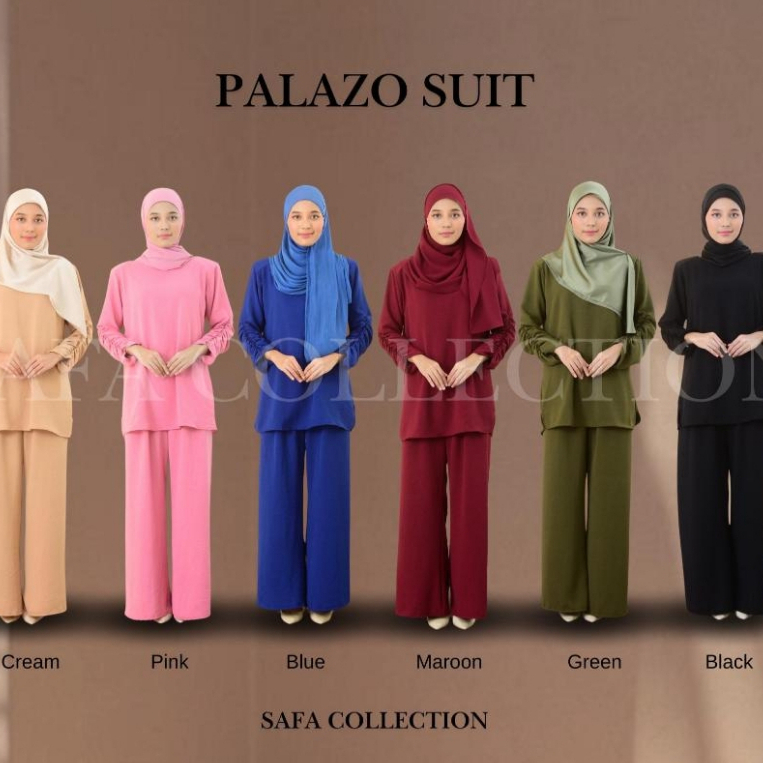 [BAJU RAYA 2026] BAJU + SELUAR LOOSE CUTTING CEY CREPE. NEW LOSSE CUTTING WOMEN CASUAL DRESS.