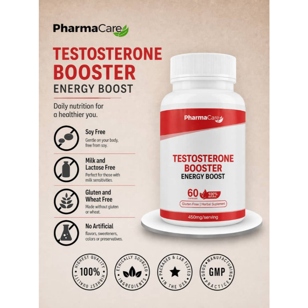 Testosteron Booster (Tongkat ali + Ubi jaga + Ginseng) Kapsul 100% Halal Natural Herbs