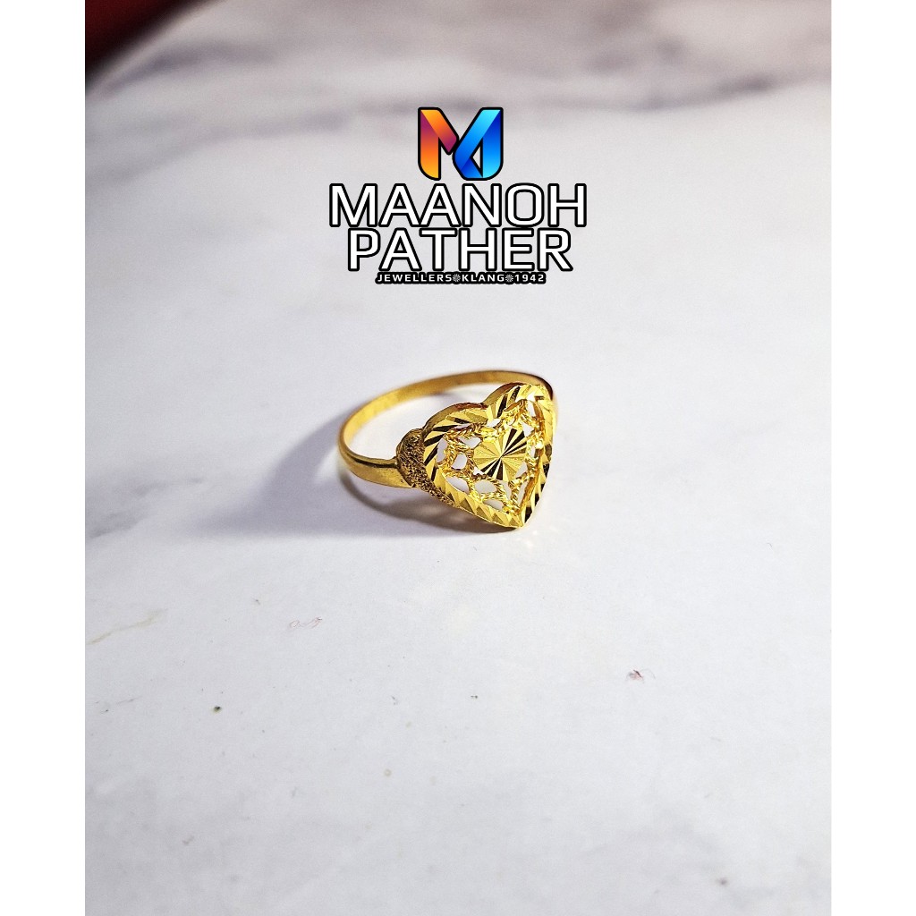 2.63GM-916 HEART LADIES RING-916 CIN CIN-916 FANCY HEART RING-RING-916 INDIAN RING-916 RING-916 CIN CIN EMAS-916 GOLD-91