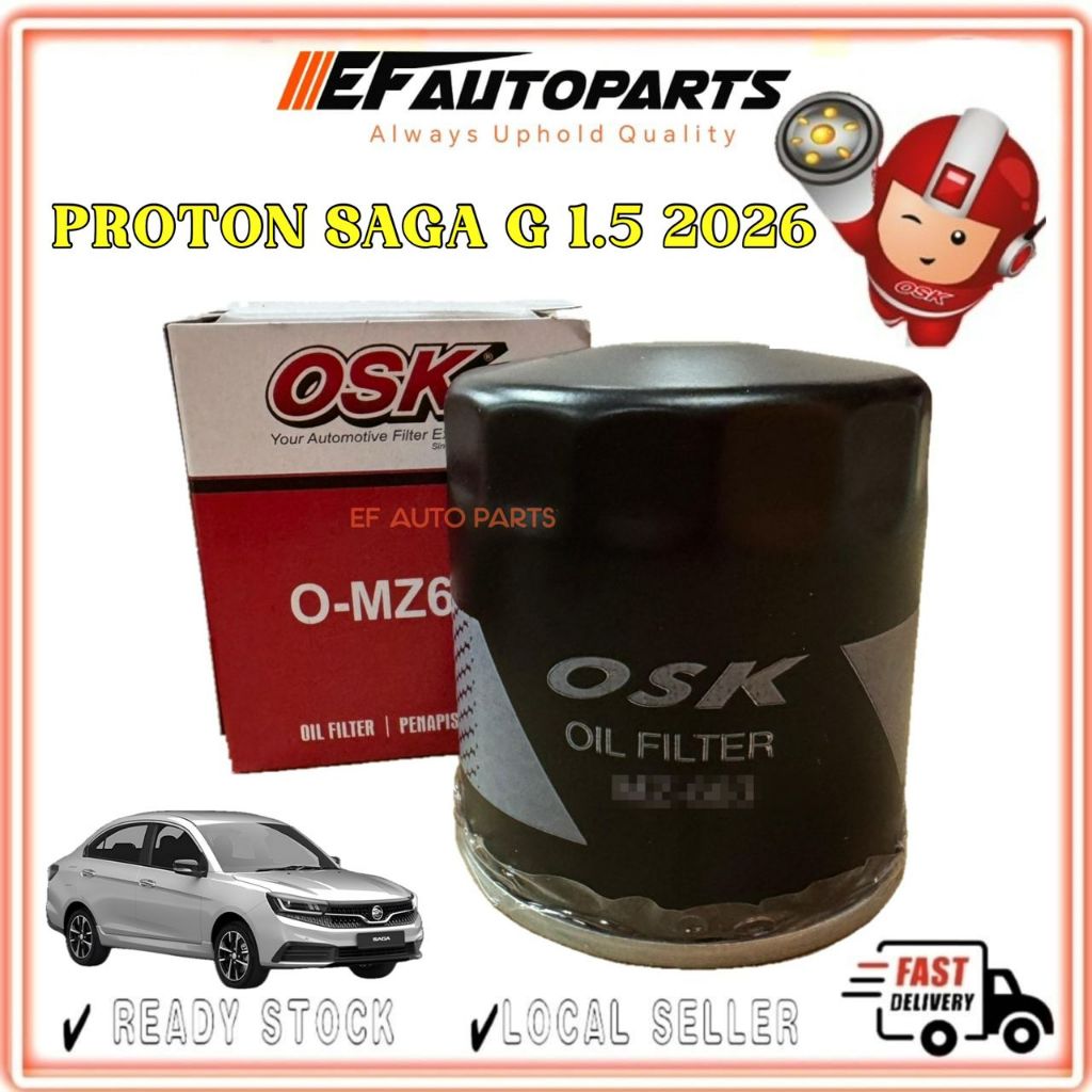 OSK PROTON SAGA G 1.5 2026 OIL FILTER NEW GEN MC3 PW914299 CLEANER MINYAK HITAM ENGINE O-MZ663 EF MA