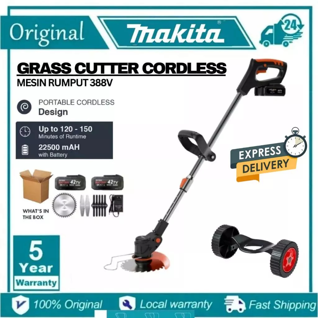 MAKITA Cordless Grass Cutter Grass Trimmer Lawn Mower Mesin Rumput Bateri  Mesin Potong Rumput 割草机