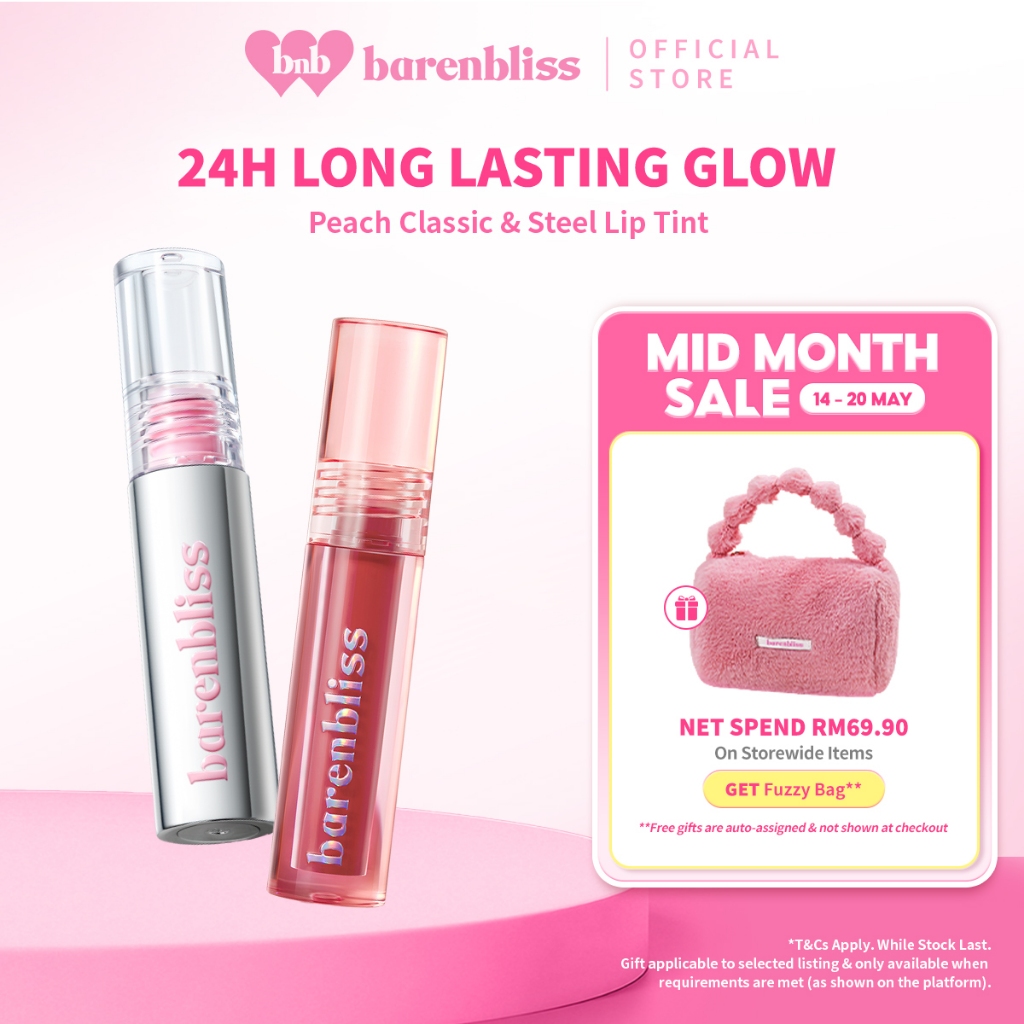 [Best-Seller] BNB barenbliss Peach Makes Perfect Lip Tint, Classic & Steel Edition [Glossy Finish, 24H Lasting Glow] 3g