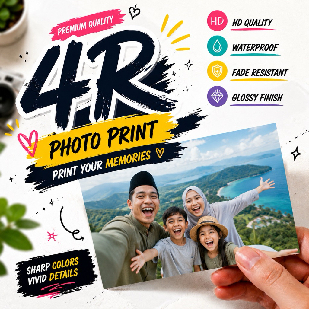 4R HD Glossy Photo Print | Cetak Gambar Berkualiti | Warna Cantik | Harga Murah