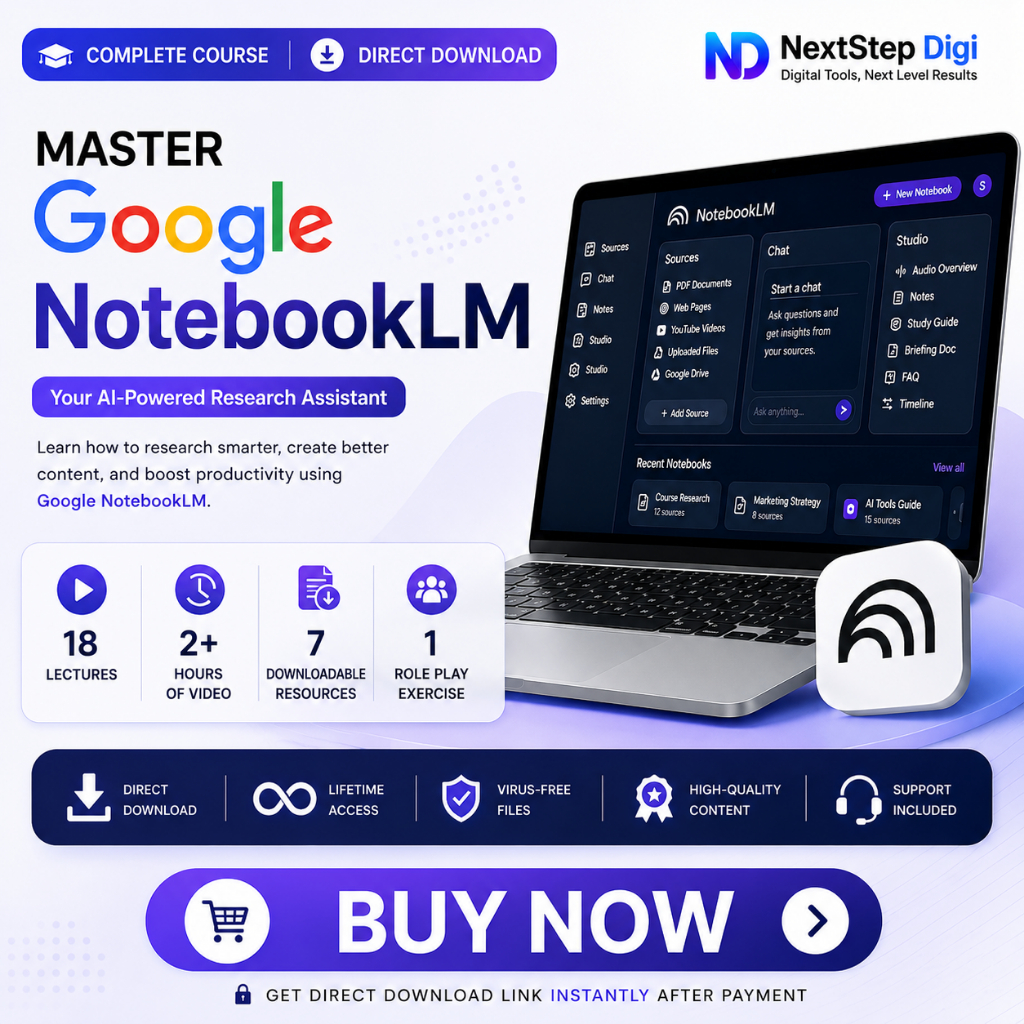 🔥[Instant Delivery] Google NotebookLM + Gemini All-in-One Masterclass 2026 | Visual AI Video Course | Lifetime