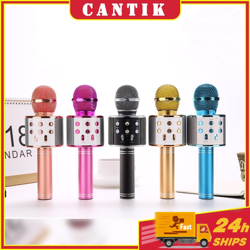 WS858 Wireless Karaoke Bluetooth Microphone Portable Original Bass Audio Portable Speakers Mikrofon