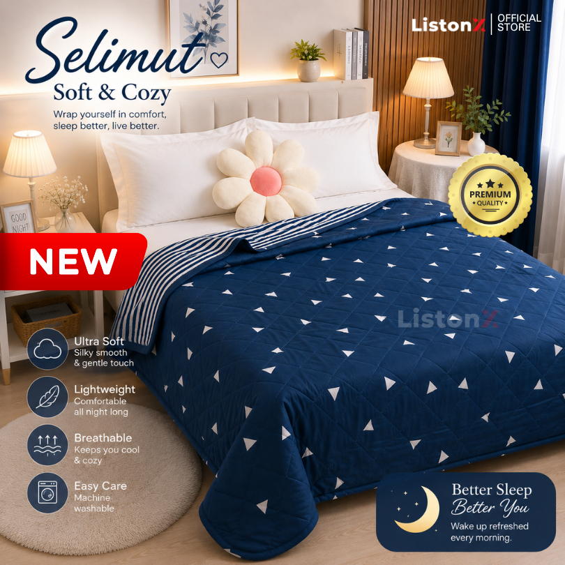 ListonX Premium Selimut Soft & Cozy Premium Cotton Blanket – Ultra Soft, Breathable, Lightweight & Machine Washable