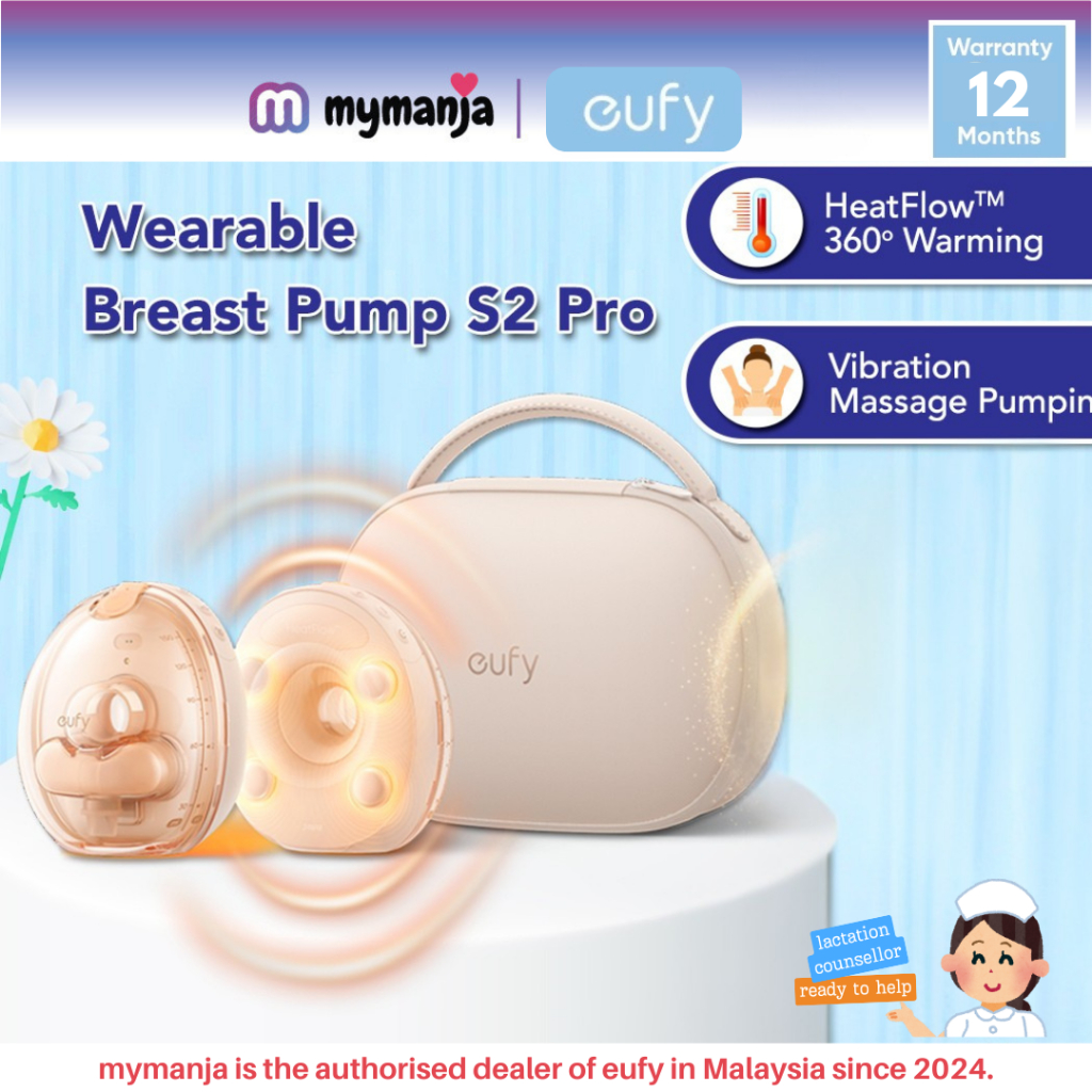 Eufy S2 Pro Wearable Breast Pump | HeatFlow™ Technology | Massage Mode | Hospital-Grade Suction |Ultra-Quiet