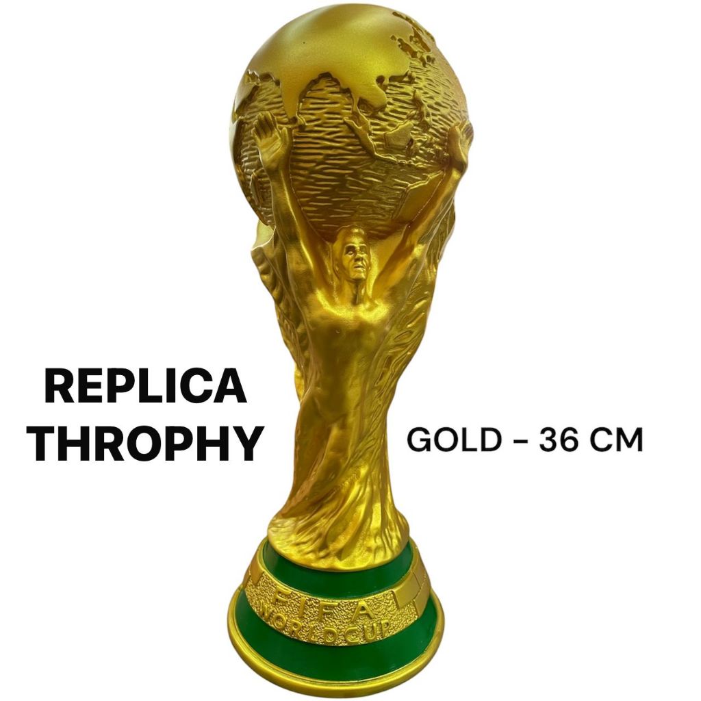 REPLICA WORLD CUP TROPHY / FOOTBALL / GOLD SILVER BRONZE / TROFI REPLIKA BOLA SEPAK DUNIA / EMAS PERAK GANGSA