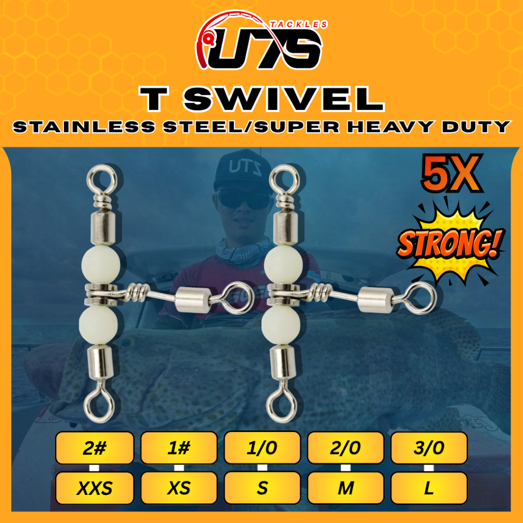 UTS T Swivel/Stainless Steel SUS304 T Type Swivel/Luminous T-Type Swivel/Cross Line T-Type Rolling Anti Twist Lumo Bead