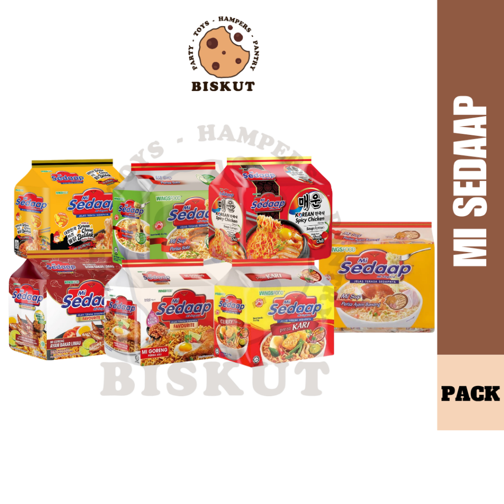 [MI SEDAAP/MEE SEDAAP/MIE SEDAP] PACK (Ori/Jumbo/Soto/Kari/Ayam Bawang/Cheese Buldak/Spicy Chicken/Ayam Bakar Limau)