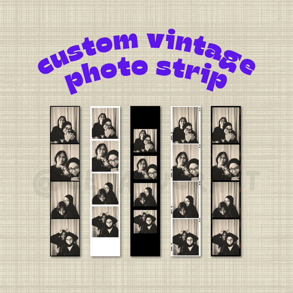 Customised Vintage Photo Strip | High Quality Super Glossy Photo Paper (min order 2pcs)