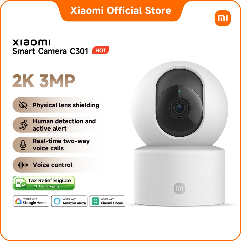 Xiaomi Smart Camera C301 2K+3MP/night vision/360° horizontal view/human detection/app+voice control