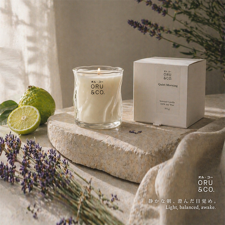 Oru & Co. Soy Candle Quiet Morning | Luxury Minimal Scented Candle | Handmade Artisan Candle