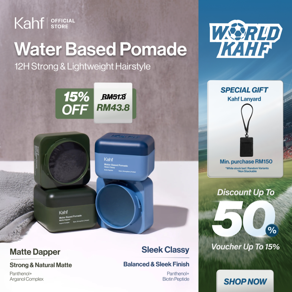 [6.6 SUPER SALE] Kahf Water Based Pomade -12h Strong Hair Styling Product - Easy Wash Easy Application
