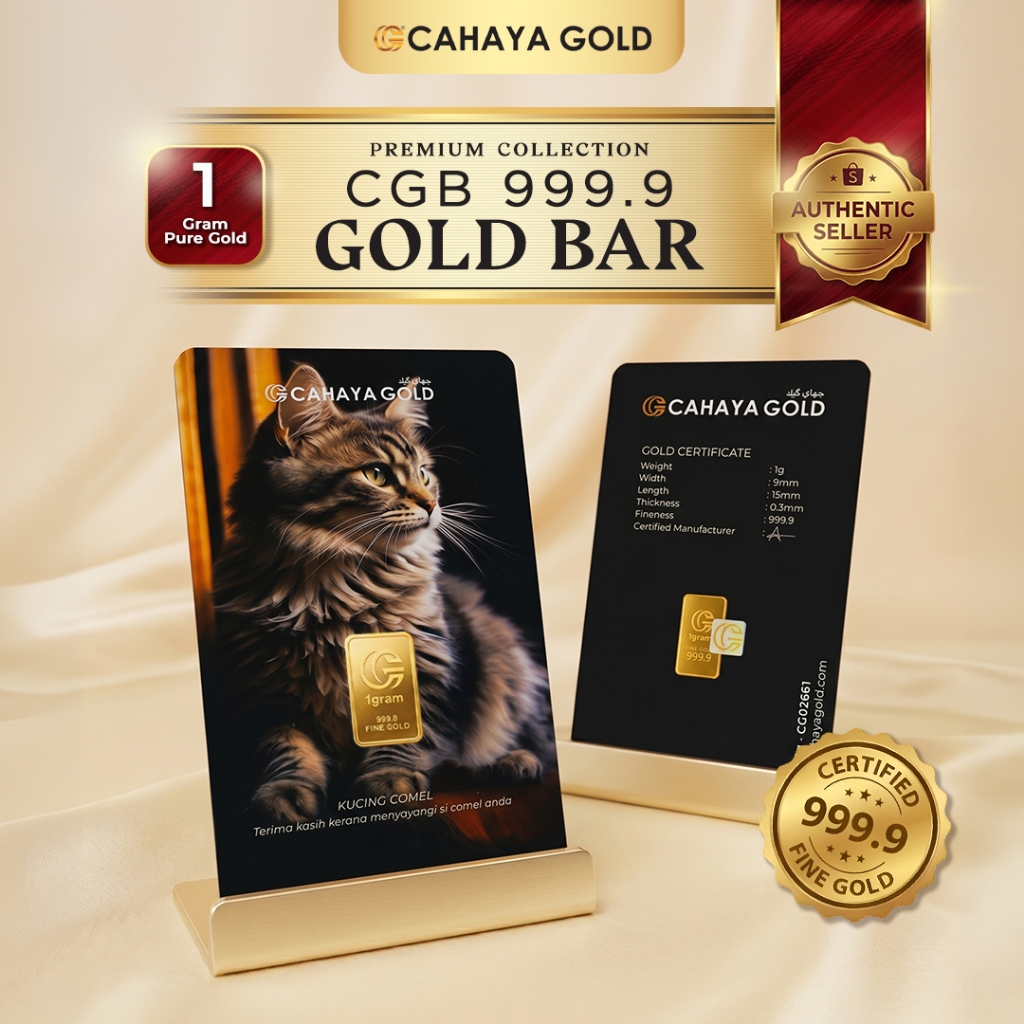 CAHAYA GOLD 999.9 Gold Bar 1G Cat Kucing Comel Hadiah Birthday Aniversary&hellip;