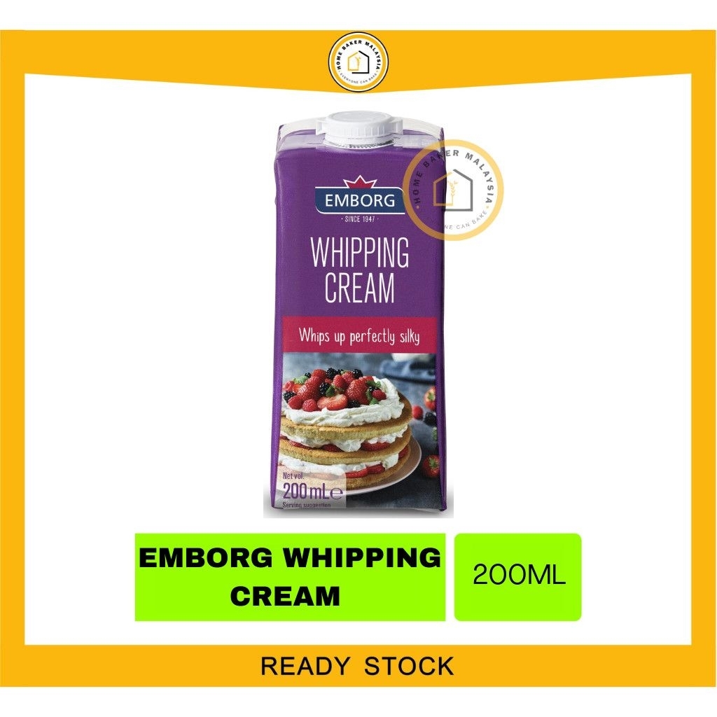 EMBORG WHIPPING CREAM 200ml *INSTANT DELIVERY PENANG AREA ONLY*