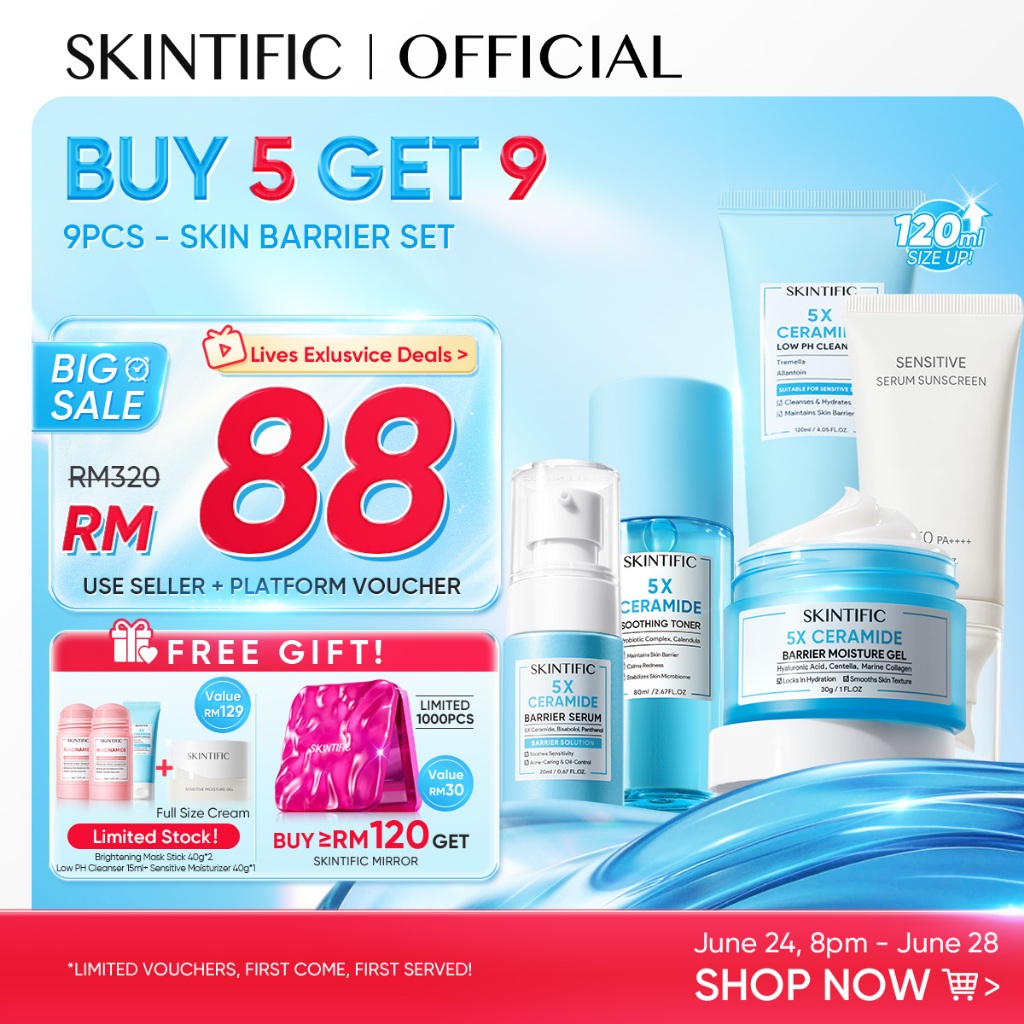 SKINTIFIC Repairing Barrier, Glowing,Fading Spots.PDRN | Moisturiser,Sunscreen,Serum,Cleanser,Toner