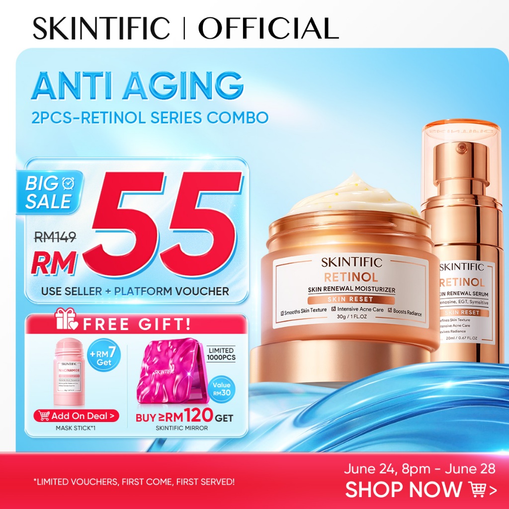 SKINTIFIC Anti-Aging Retinol Set Night Facial care Regeneration Fine Lines Wrinkles-cream,serum