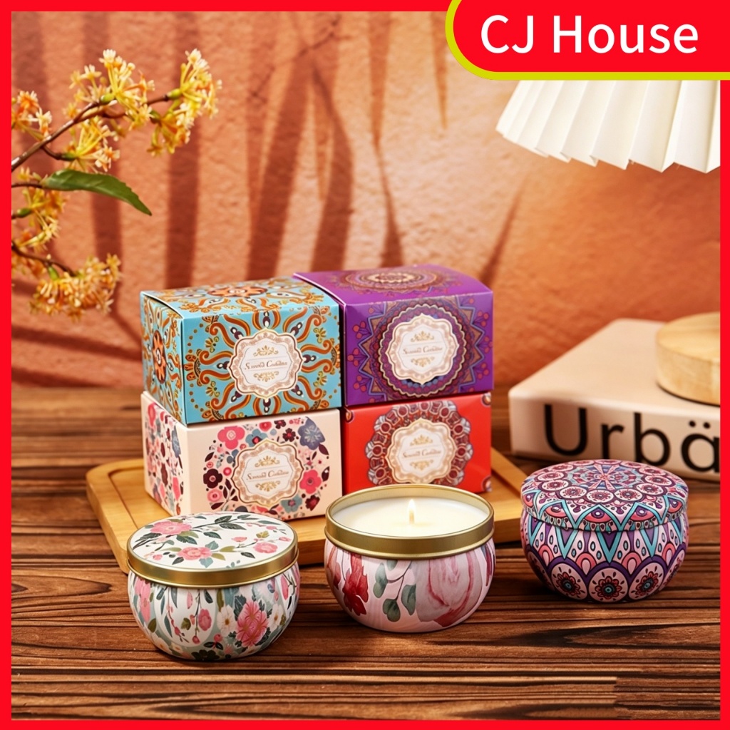 Scented Candles Door Gift Set Aromatherapy Candle Fragrance Soy Wax Essential Oil Candle Wangi Lilin Doorgift Candle