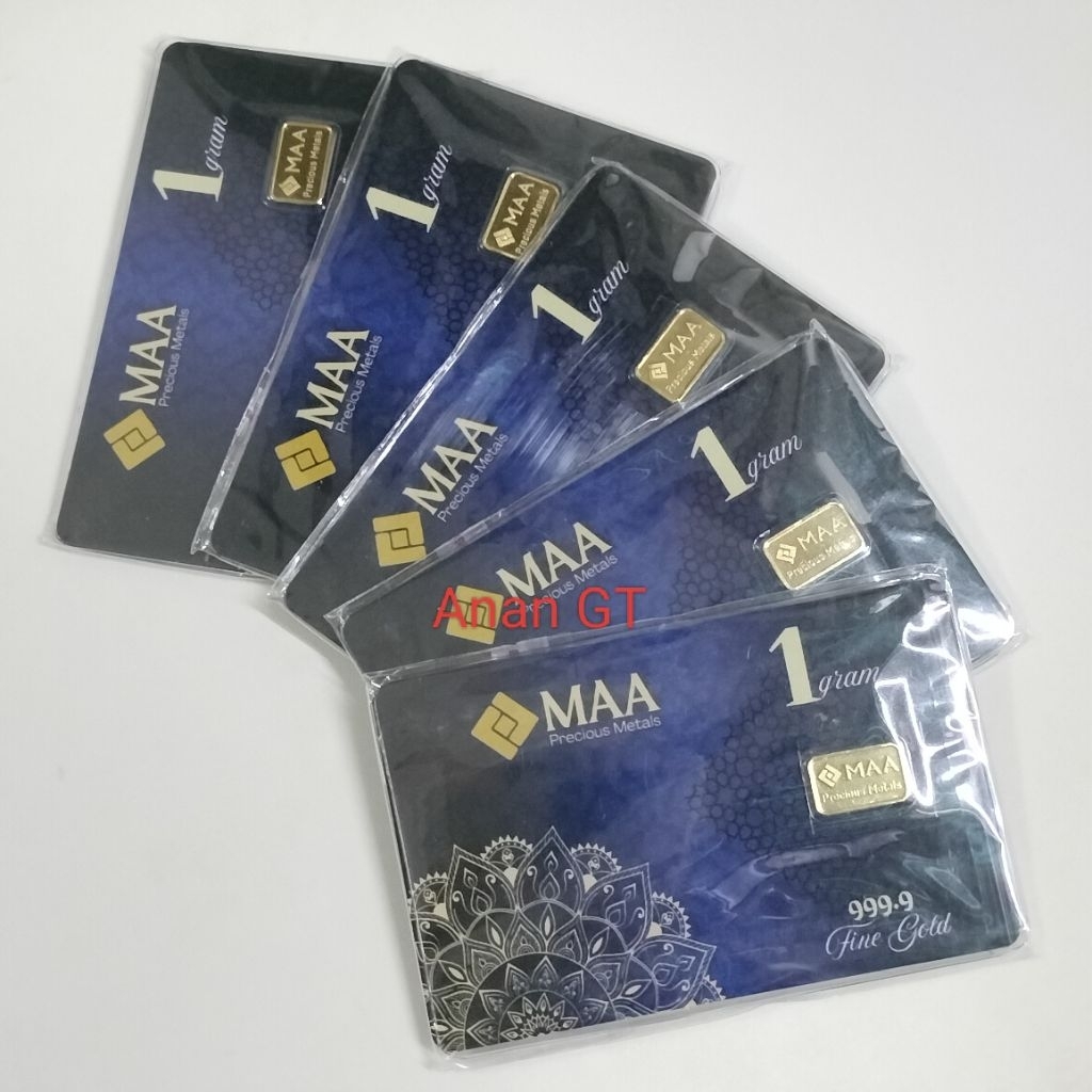 Combo 5 pcs MAA 1g Gold Bar Au 999.9 set
