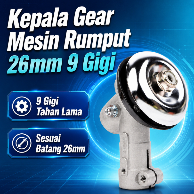 Gear Box Brush Cutter 26mm 9T 1 Telinga Tahan Lasak Kepala Mesin Potong Rumput Berkualiti Alat Pemotong Kebun Ready Stoc