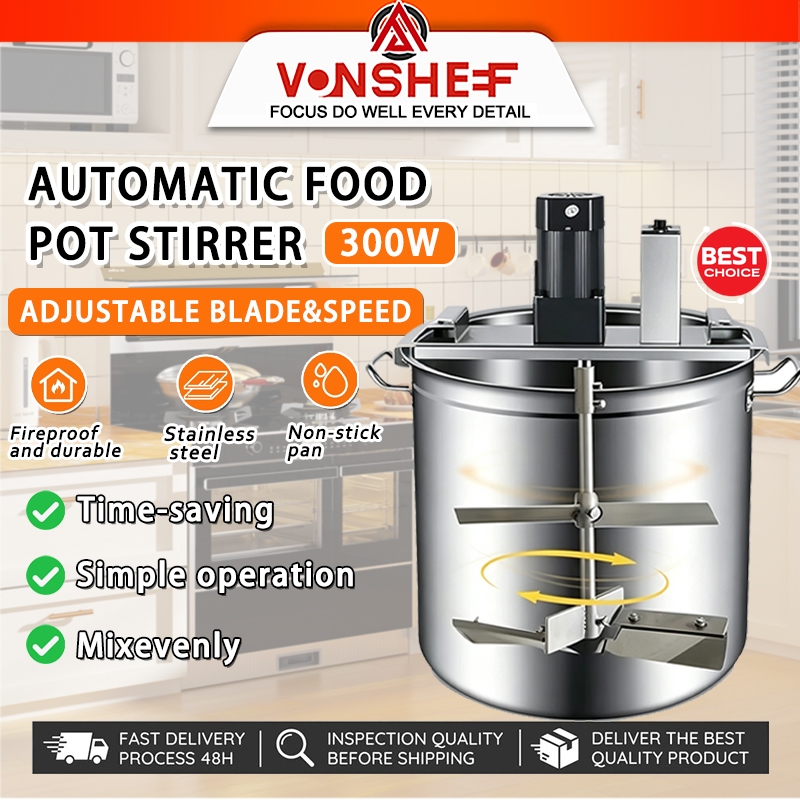 300W Automatic Sauce Sambal Paste Pes Stir Frying Pot Stirrer Auto Cooking Machine Cooker Fry Mixer| Mesin Pengacau Sos
