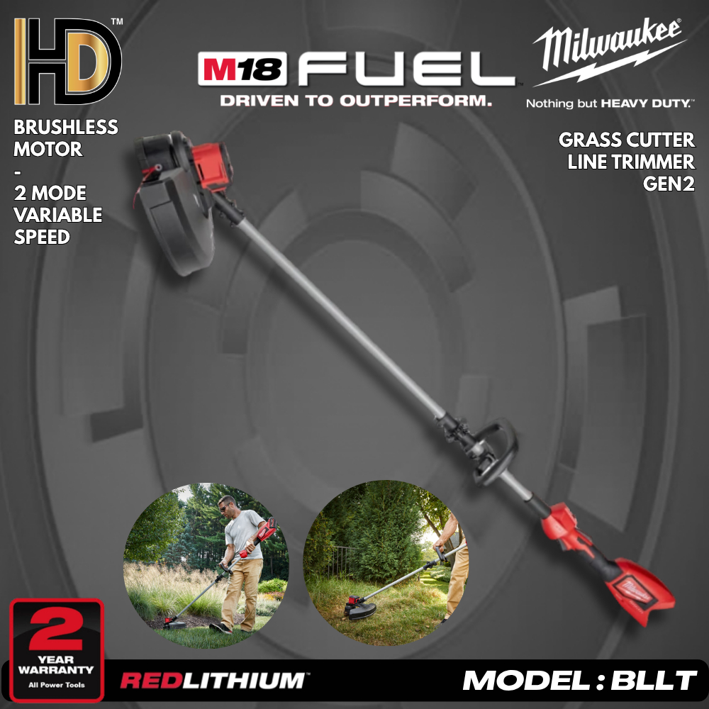 Milwaukee M18 BLLT Fuel Brushless Line Trimmer / GEN2 / Milwaukee Grass Trimmer / Milwaukee Mesin Potong Rumput