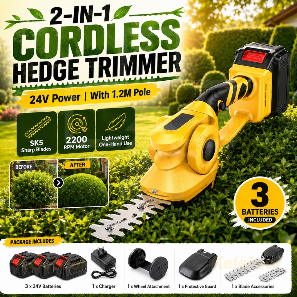 Cordless Hedge Trimmer Electric Grass Cutter 24V Shrub Shear Weeding Tool Portable Lawn Garden Cutting Machine