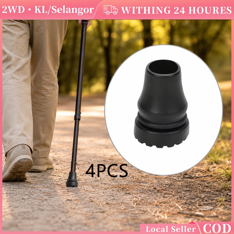4pcs Crutch Heavy Duty Metal Tip Covers Crutch Cover Toe Replacement Getah Petua Tongkat Berkualiti