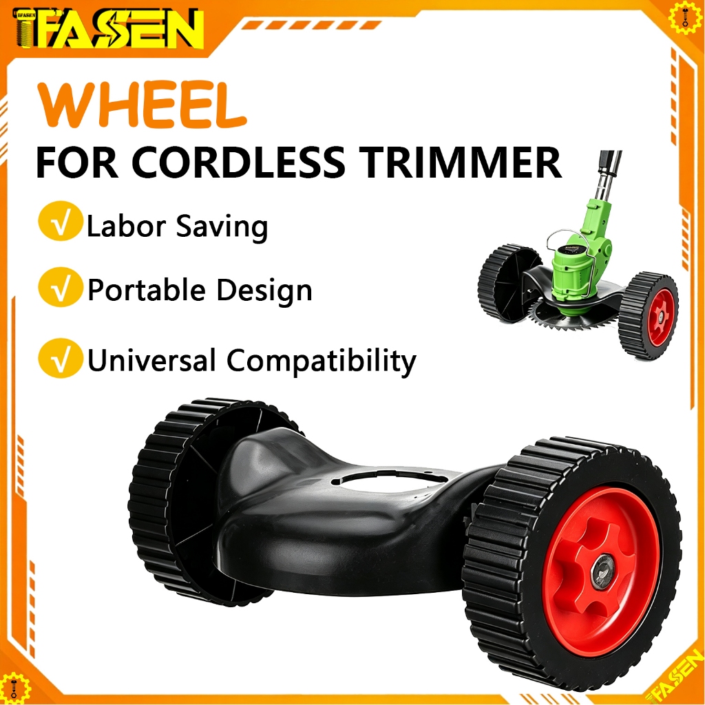 Wheel For Cordless Grass Trimmer Blades Lawn Mower Spare Parts Alat Ganti Mesin Potong Rumput Roda Bateri Grass Cutter