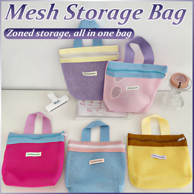 Korean Style Plush Mini Tote Bag Cute Color Block Handbag with Zipper Small Makeup Pouch Coin Purse for Women Girls