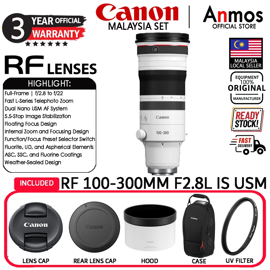 CANON RF 100-300MM F/2.8 L IS USM LENS ( CANON MALAYSIA 3 YEARS WARRANTY )