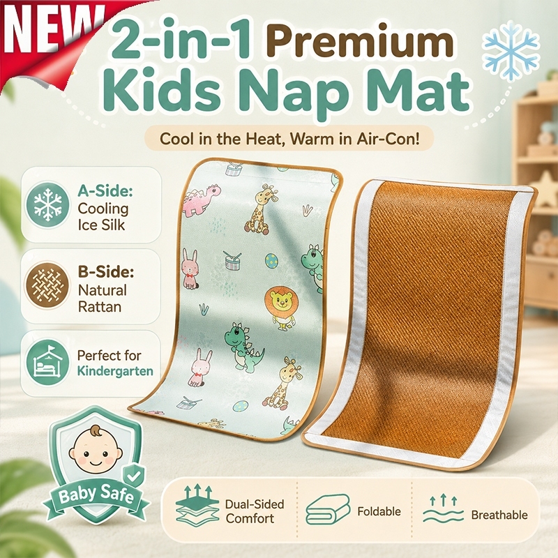 MUYU Baby Bamboo Mat Kindergarten Cool Mattress Double-Sided Pad Dedicated Nap Time COD