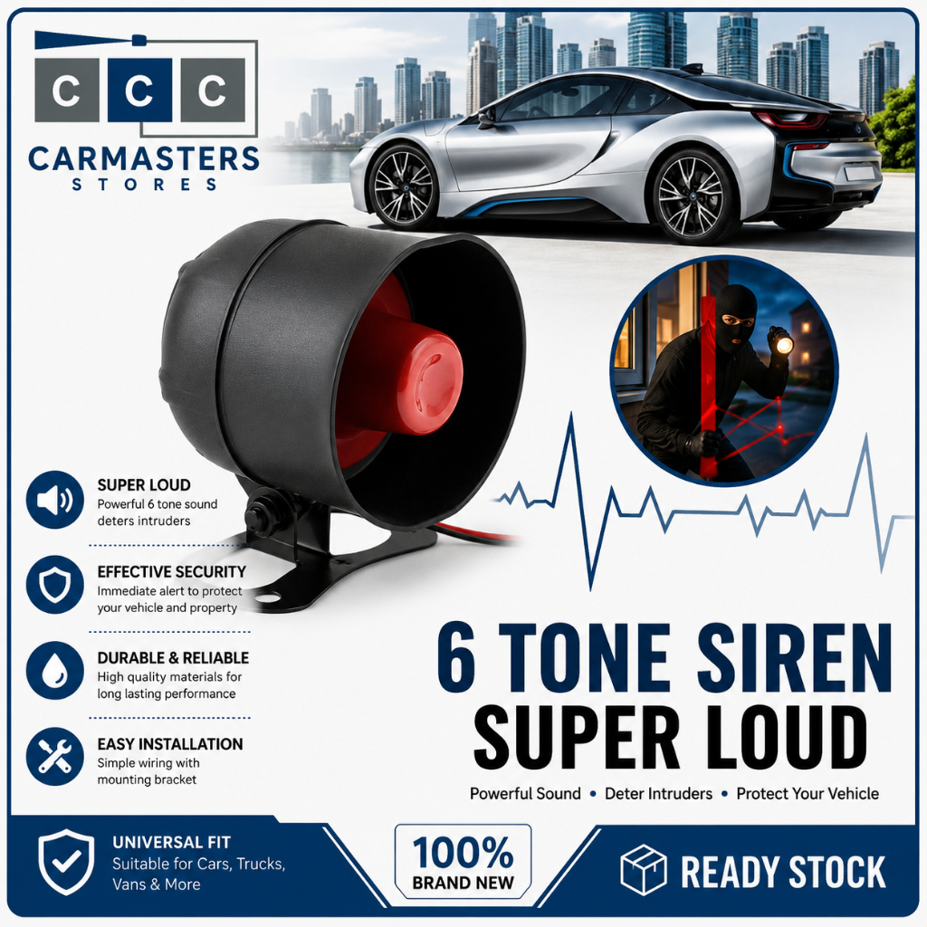 Siren Kereta Universal 6 Bunyi Kuat Super Loud 6 Tone Universal Car Alarm Siren Electronic Horn Security System