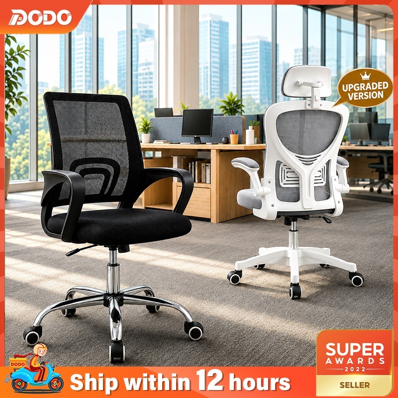 【 】Office Chair Computer Chair With Wheels Kerusi Pejabat Height Adjustable Seat Stable Support Gaming Chair