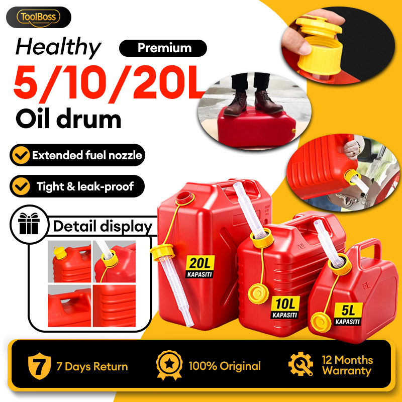 Fuel Tank 5/10/20L Jerry Can Portable Petrol Diesel Container Anti Static Tong Minyak Car Motor 备用油箱