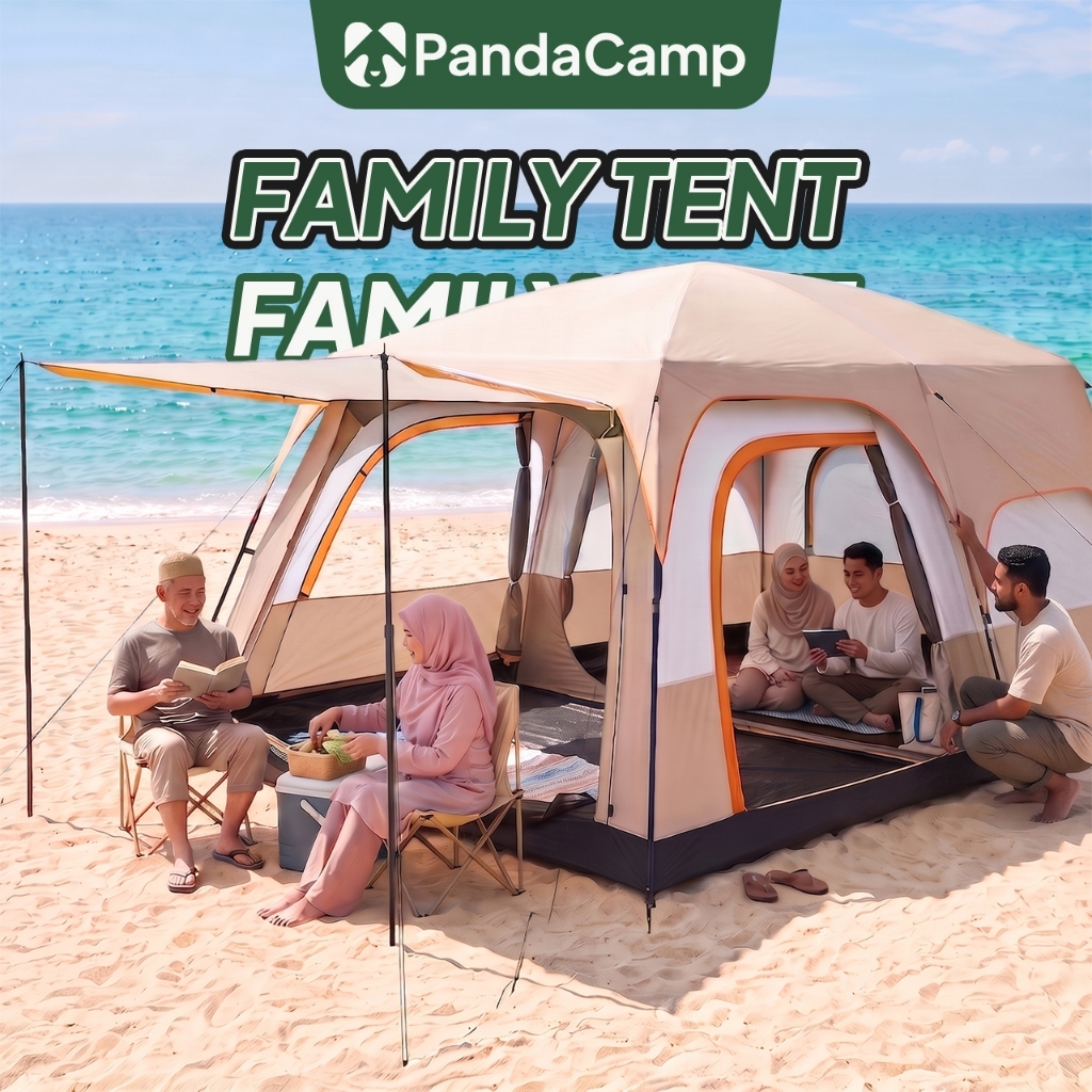 Khemah Unta Besar Camping Big Camel Tent Waterproof Family Kemah Foldable Outdoor Hiking Picnic