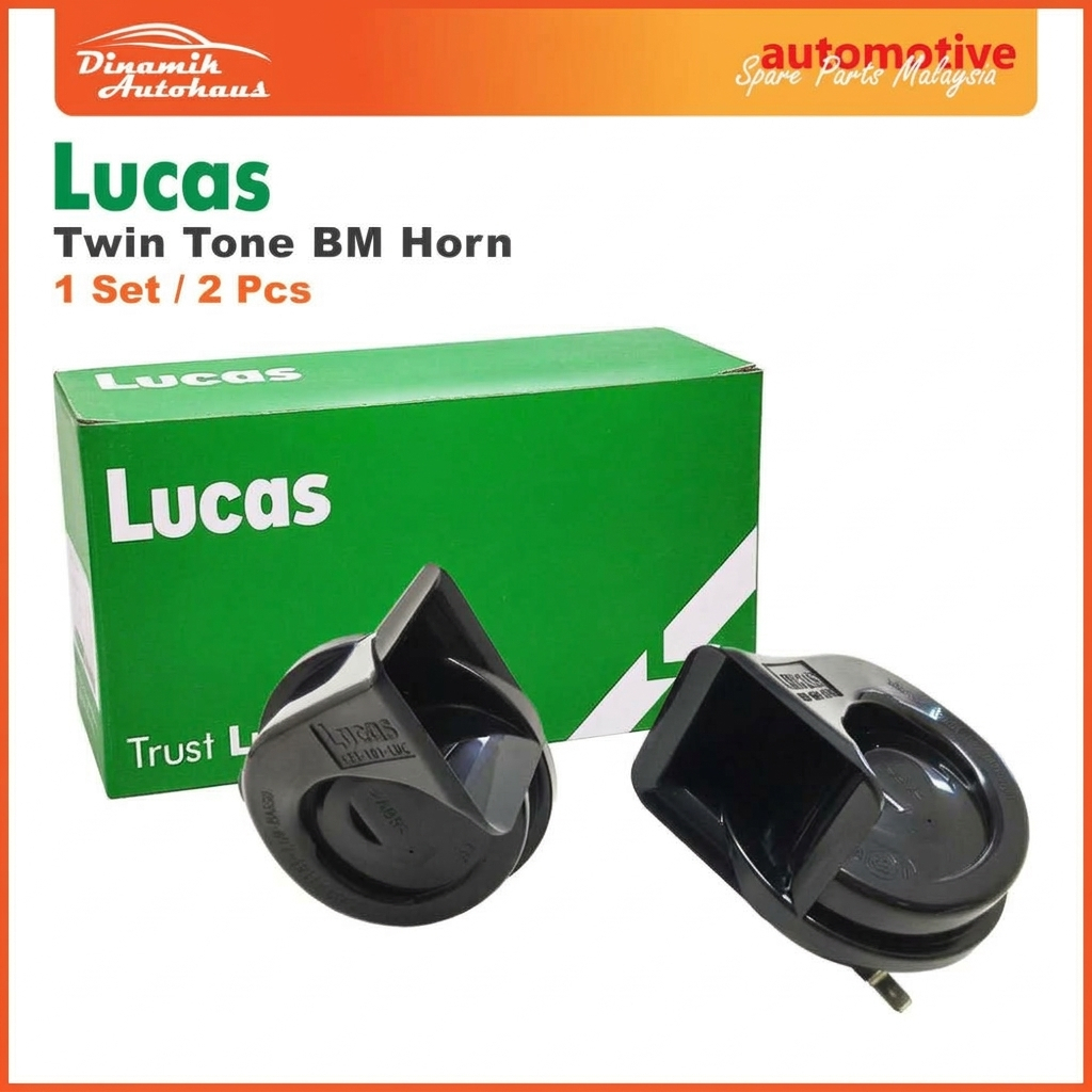 Car Horn & Motorcycle Horn BM Horn Hon Kereta Lucas 12 Volt Twin Tone Horn (2 Pcs)